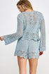 BLUE KNITTED TOP